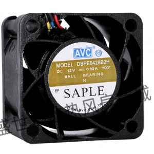 AVC DBPE0428B2H 12V 0.60A 3wires Cooling Fan