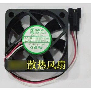 YOUNG LIN DFB501512M 12V 1.5W 3wires Cooling Fan 