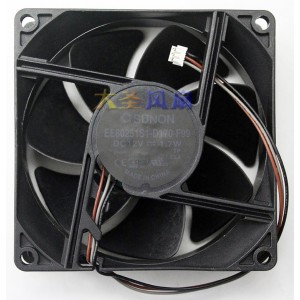 SUNON EE80251S1-D170-F99 12V 1.7W 3wires cooling fan