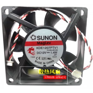 SUNON KDE1207PTV1 12V 1.4W 3wires cooling fan