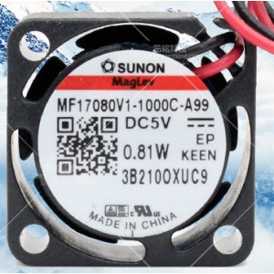 SUNON MF17080V1-1000C-A99 5V 0.81W 2wires Cooling Fan