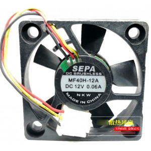 SEPA MF40H-12A 12V 0.06A 3wires Cooling Fan
