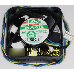 MAGIC MGT5012HR-W15 12V 0.14A 4wires Cooling Fan 