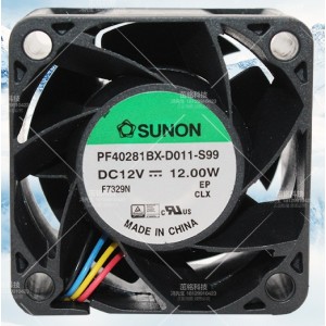 SUNON PF40281BX-D011-S99 12V 12.00W 4wires Cooling Fan