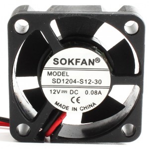 SOKFAN SD1204-S12-30 12V 0.08A 2wires Cooling Fan
