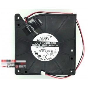 ADDA AB1224HB-Y01 24V 0.49A 2wires Cooling Fan