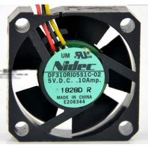 Nidec DF310R105S1C-02 5V 0.10A 3wires cooling fan