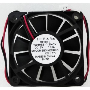 ICFAN F6010ES-12NCV 12V 0.15A 2wires Cooling Fan