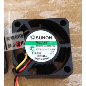SUNON MC25101V2-0000-F99 12V 0.45W 3wires Cooling Fan