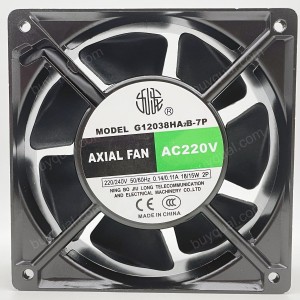 JIULONG G12038HA2B-7P 220/240V 0.14A 2wires Cooling Fan