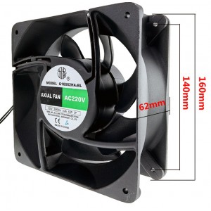 Jiu Long G16062HA2BL 220V 0.2A 42W 2wires cooling fan