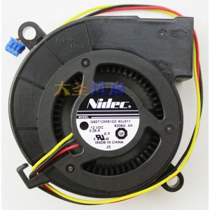 Nidec G60T12MS1ZZ-52J31 12V 0.25A 3wires Cooling Fan