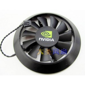 NVIDIA GA61B2U-ANTA 12V 0.30A 2wires Cooling Fan