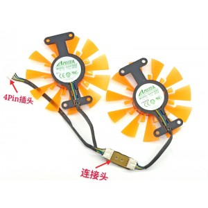 APISTEK GA91S2H 12V 0.35A 4wires Cooling Fan