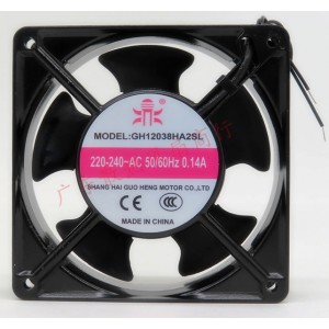 GUO Heng GH12038HA2SL 220/240V 0.14A 2wires Cooling Fan