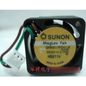 SUNON GM0517DV1-8 5V 0.75W 3wires Cooling Fan