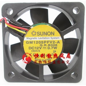 SUNON GM1205PFV2-A 12V 0.7W 3wires Cooling Fan