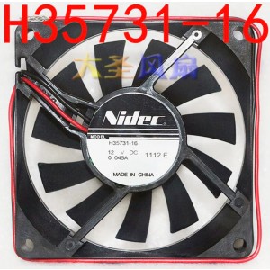 NIDEC H35731-16 12V 0.045A 2wires Cooling Fan