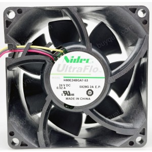 NIDEC H80E24BGA7-51 24V 0.52A 2 wires Cooling Fan - New