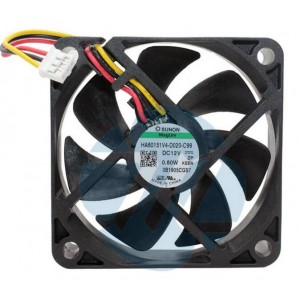 SUNON HA06151V4-D020-C99 12V 0.6W 3wires Cooling Fan