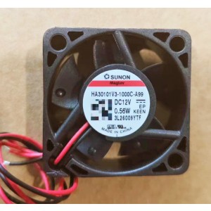 Sunon HA30101V3-1000C-A99 12V 0.56W 2wires Cooling Fan