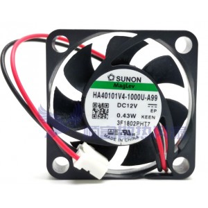 SUNON HA40101V4-1000U-A99 12V  0.43W 2wires Cooling Fan
