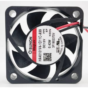 SUNON HA40101V4-1D11C-A99 12V 0.43W 2wires Cooling Fan 