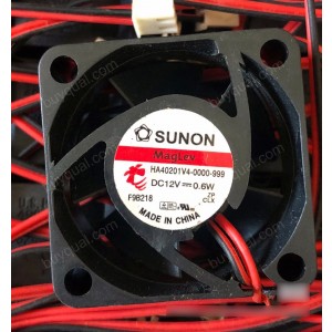 SUNON HA40201V4-0000-999 12V 0.6W 2wires cooling fan
