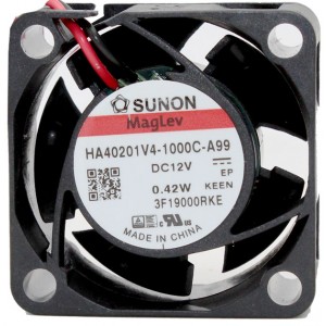 Sunon HA40201V4-1000C-A99 12V 0.42W 2wires Cooling Fan 