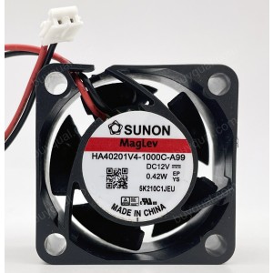 Sunon HA40201V4-1000C-A99 12V 0.42W 2wires Cooling Fan 