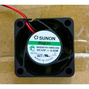 SUNON HA40201V4-1000U-A99 12V  0.42W 2wires Cooling Fan