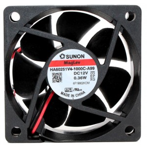 Sunon HA60251V4-1000C-A99 12V 0.36W 2wires Cooling Fan 