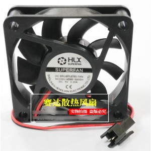 HLX HD6015B05H 5V 0.20A 2wires Cooling Fan
