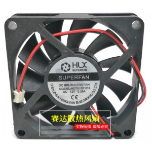 SUPERFAN HD7015B12H 12V 0.29A 2 wires Cooling Fan