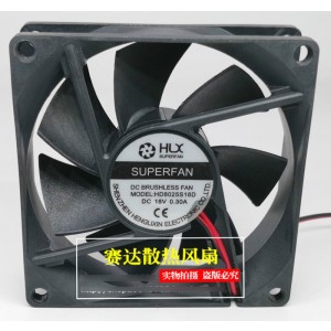 SUPERFAN HD8025S18D 12V 0.30A 2wires Cooling Fan