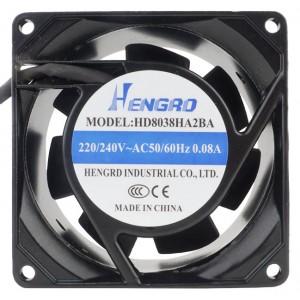 HENGRD HD8038HA2BA HD8038HA2SA HD8038HA1BA 220/240V 0.08A 2wires Cooling Fan