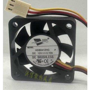 HXH HDB0412HG 12V 0.10A 3wires Cooling Fan 
