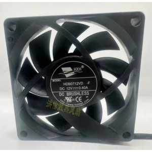 HXH HDB0712VD 12V 0.40A 3wires Cooling Fan 