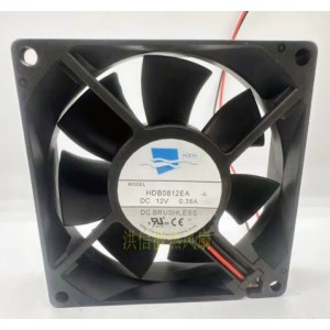 HXH HDB0812EA 12V 0.38A 2wires Cooling Fan 