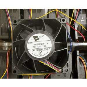 HXH HDB0812VF 12V 2.7A 4wires Cooling Fan 