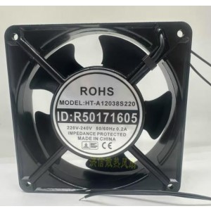 R0HS HT-A12038S220 220V-240V 0.2A 2wires Cooling Fan 