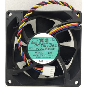 SERVO PUDC24K4S-611 24.5V 2.2W 4wires Cooling Fan