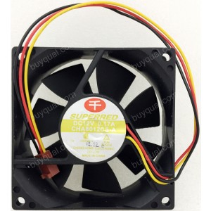 SUPERRED CHA8012CS-A 12V 0.17A 3wires cooling fan