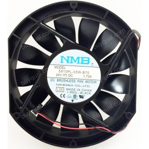 NMB 5910PL-05W-B70 24V 1.7A 37.2W 2wires Cooling Fan