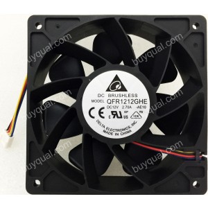 DELTA QFR1212GHE 12V 2.7A 4wires Cooling Fan - New