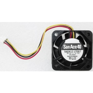 SANYO 9A0412J7D07 12V 0.11A 3wires Cooling Fan