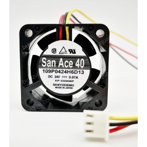 Sanyo 109P0424H6D13 24V 0.07A 3wires Cooling Fan