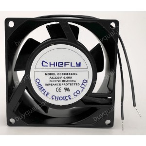 Chiefly CC8038S220L 220V 0.06A 2wires Cooling Fan 