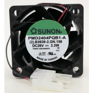 SUNON PMD2404PQB1-A 26V 3.3W 2wires Cooling Fan - New