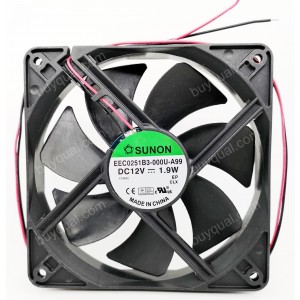 Sunon EEC0251B3-000U-A99 12V 1.9W 2wires Cooling Fan - New
